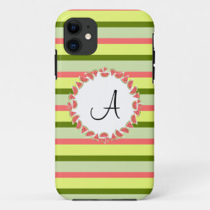 Watermelon Stripe Classic 'Monogram' iPhone 5 case
