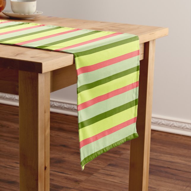 Watermelon Stripe Classic table runner (In Situ)