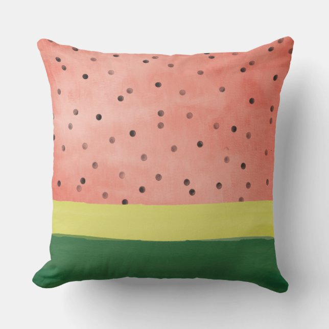 Watermelon Stripe Outdoor Pillow (Front)