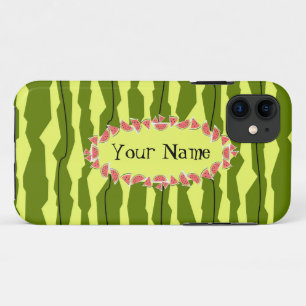 Watermelon Stripe oval 'Name' horizontal Case-Mate iPhone Case