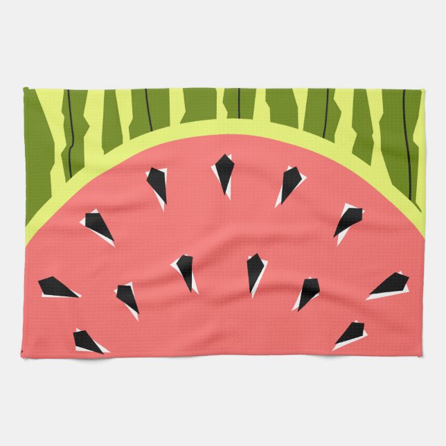 Watermelon Stripe Pink kitchen towel (Horizontal)