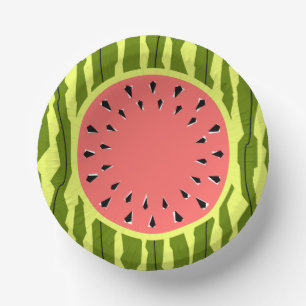 Watermelon Stripe Pink Paper Plate