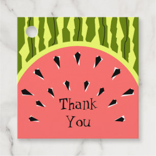 Watermelon Stripe Pink Thank You Favour Tags
