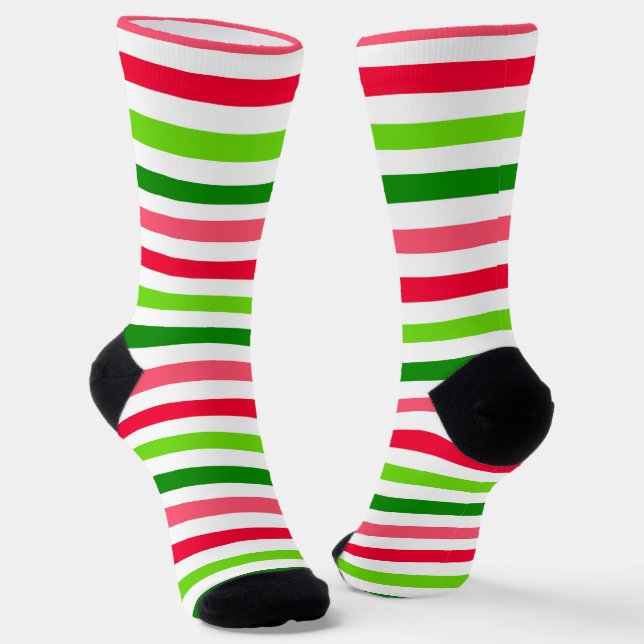 Watermelon Stripes Pattern Socks (Angled)
