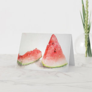 Watermelon Study B Watercolors Card