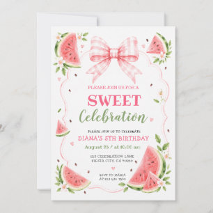 Watermelon Summer Any Age Girl Birthday Invitation