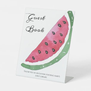 Watermelon Summer Baby Shower Guest Book Pedestal Sign