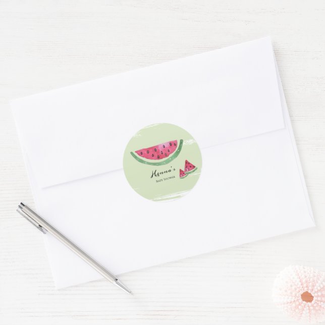 Watermelon Summer Baby Shower Sticker  (Envelope)