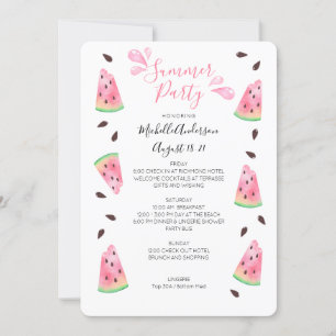 Watermelon Summer Bachelorette Weekend Itinerary Invitation