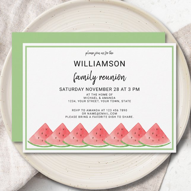 Watermelon Summer Family Reunion Invitation (Creator Uploaded)