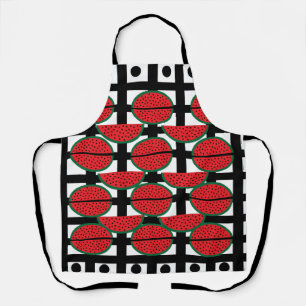 Watermelon Summer Fruit Geometric Pattern Apron