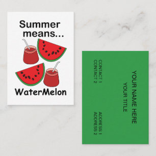 Watermelon Summer Means Watermelon Nutritionist Business Card