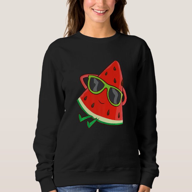 Watermelon Summer Melon With Sunglasses  Watermelo Sweatshirt (Front)