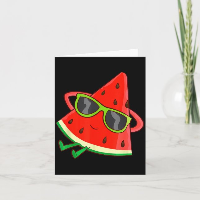 Watermelon Summer Melon With Sungles Funny Waterme Card (Front)
