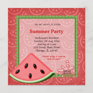 Watermelon Summer Party Invitation