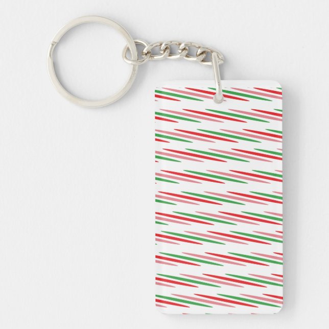 Watermelon Summer Stripes Pattern-56204 Key Ring (Front)