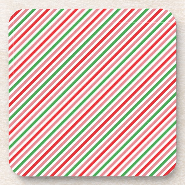 Watermelon Summer Stripes Pattern-56206 Coaster (Front)