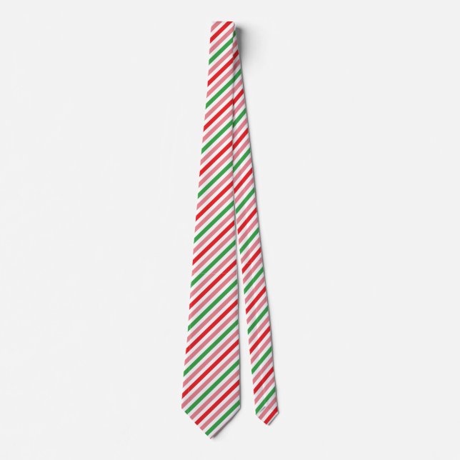 Watermelon Summer Stripes Pattern-56206 Tie (Front)