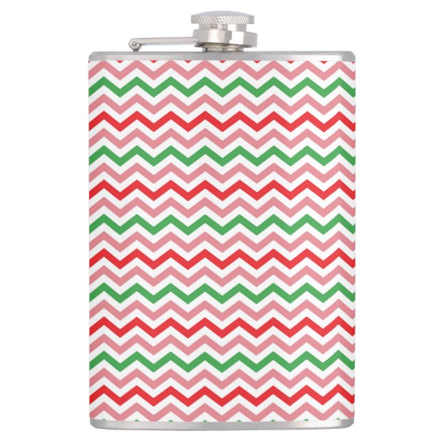 Watermelon Summer Zigzag Stripes Pattern-56209 Hip Flask (Front)