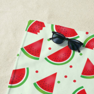Watermelon Summertime Fruit Pattern Beach Towel
