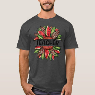Watermelon Sunflower Hello Summer Teacher  T-Shirt