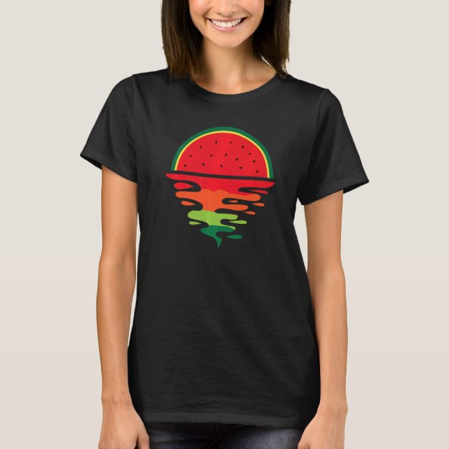 Watermelon Sunset Summer Fruit  Beach Sun Pool Par T-Shirt (Front)