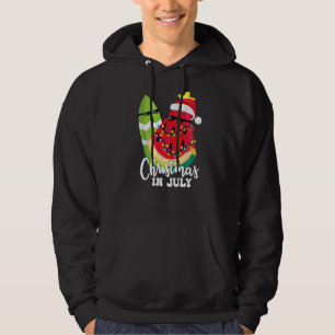 Watermelon Surf In Christmas Surfing On Summer Vac Hoodie