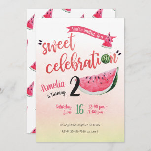 Watermelon Sweet Celebration Birthday Invite
