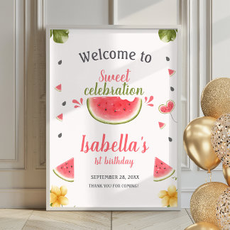 Watermelon Sweet Girl Fruit Poster Welcome sign