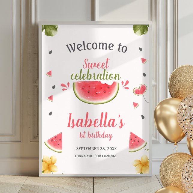 Watermelon Sweet Girl Fruit Poster Welcome sign (Creator Uploaded)