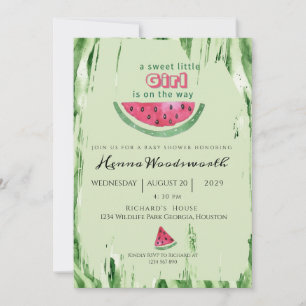 Watermelon Sweet Girl Summer Baby Shower  Invitation