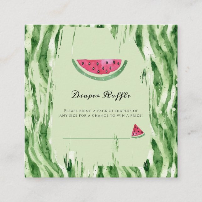 Watermelon Sweet Girl Summer Diaper Raffle Enclosure Card (Front)