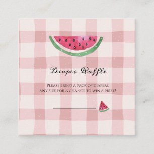 Watermelon Sweet Girl Summer Diaper Raffle   Enclosure Card