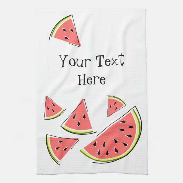 Watermelon Text kitchen towel (Vertical)