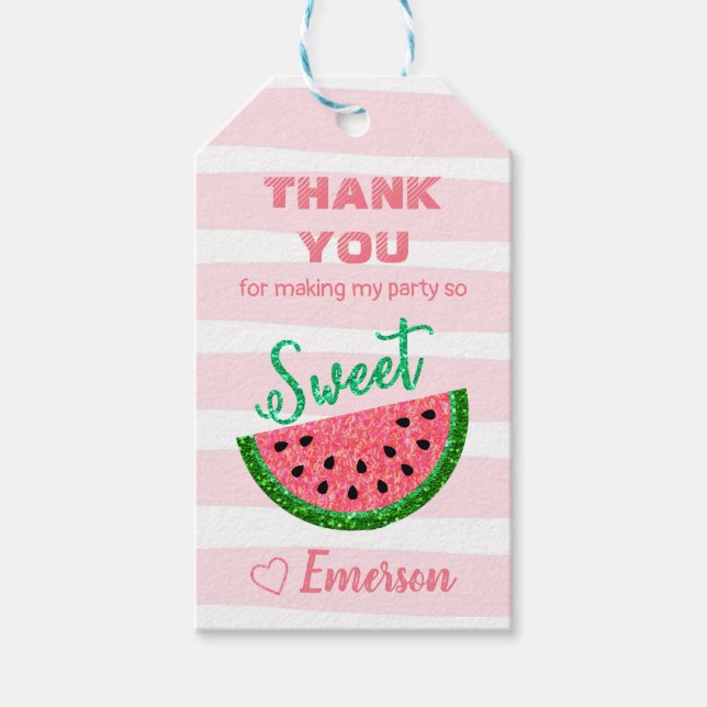 Watermelon Thank You favour Tag, Thank you Label (Front)