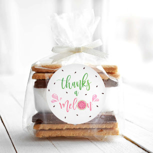 Watermelon Thanks a Melon Thank You  Classic Round Sticker