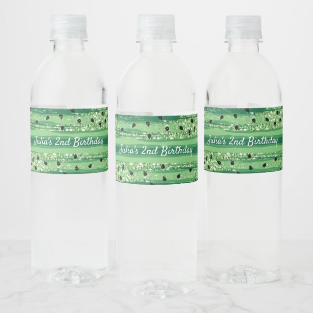 Watermelon Theme Birthday Water Bottle Label (Bottles)
