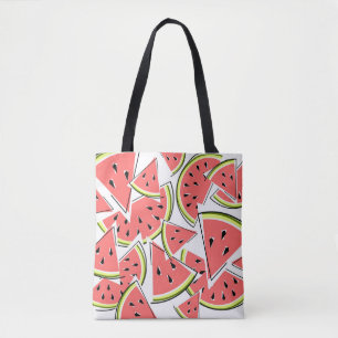 Watermelon tote bag yellow green back