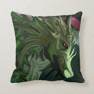 Watermelon Tourmaline Dragon Throw Pillow