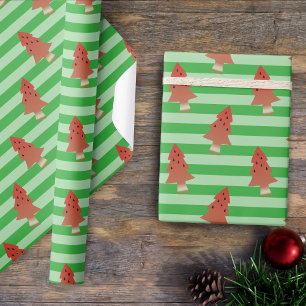 Watermelon Tree Christmas in July Wrapping Paper
