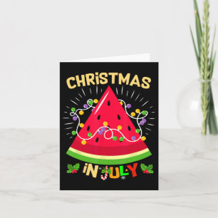 Watermelon Tree Funny Christmas In July Beach Summ Card
