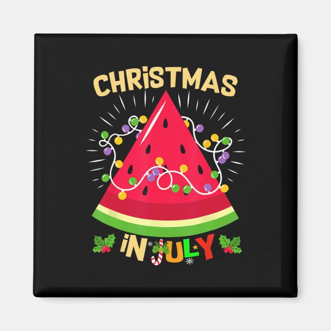 Watermelon Tree Funny Christmas In July Beach Summ Magnet (Front)
