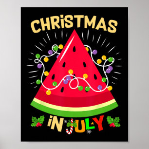 Watermelon Tree Funny Christmas In July Beach Summ Poster