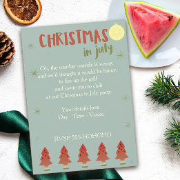 Watermelon Trees Christmas In July Party Invite