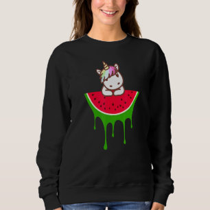 Watermelon Unicorn Unicorn Summer Fruit Sweatshirt