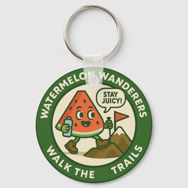Watermelon Wanderers Walk The Trails Key Ring (Front)