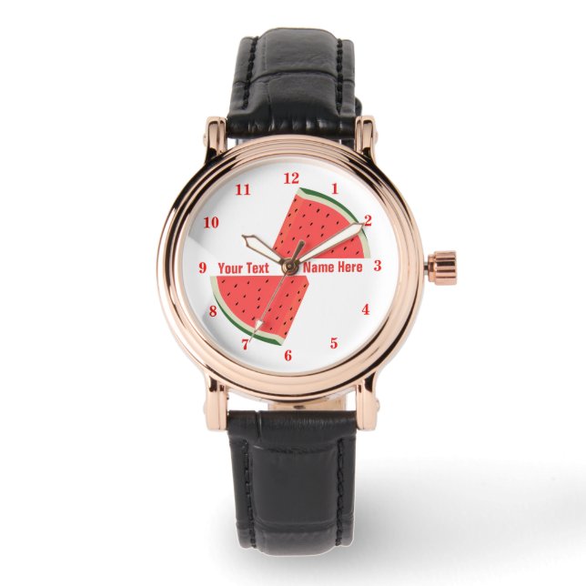 Watermelon Watch Gift with Custom Text Name (Front)