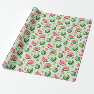 Watermelon Watercolor Fruit Pattern Gift Wrapping Paper