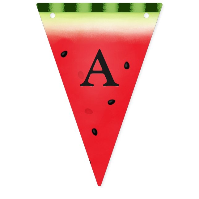 Watermelon Wedges Custom Lettering Bunting Flags (Sixth Flag)
