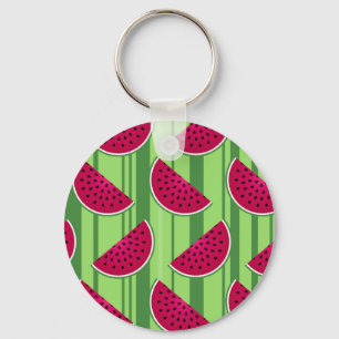 Watermelon Wedges Pattern Key Ring